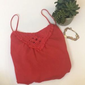 Banana republic crochet bib tank top